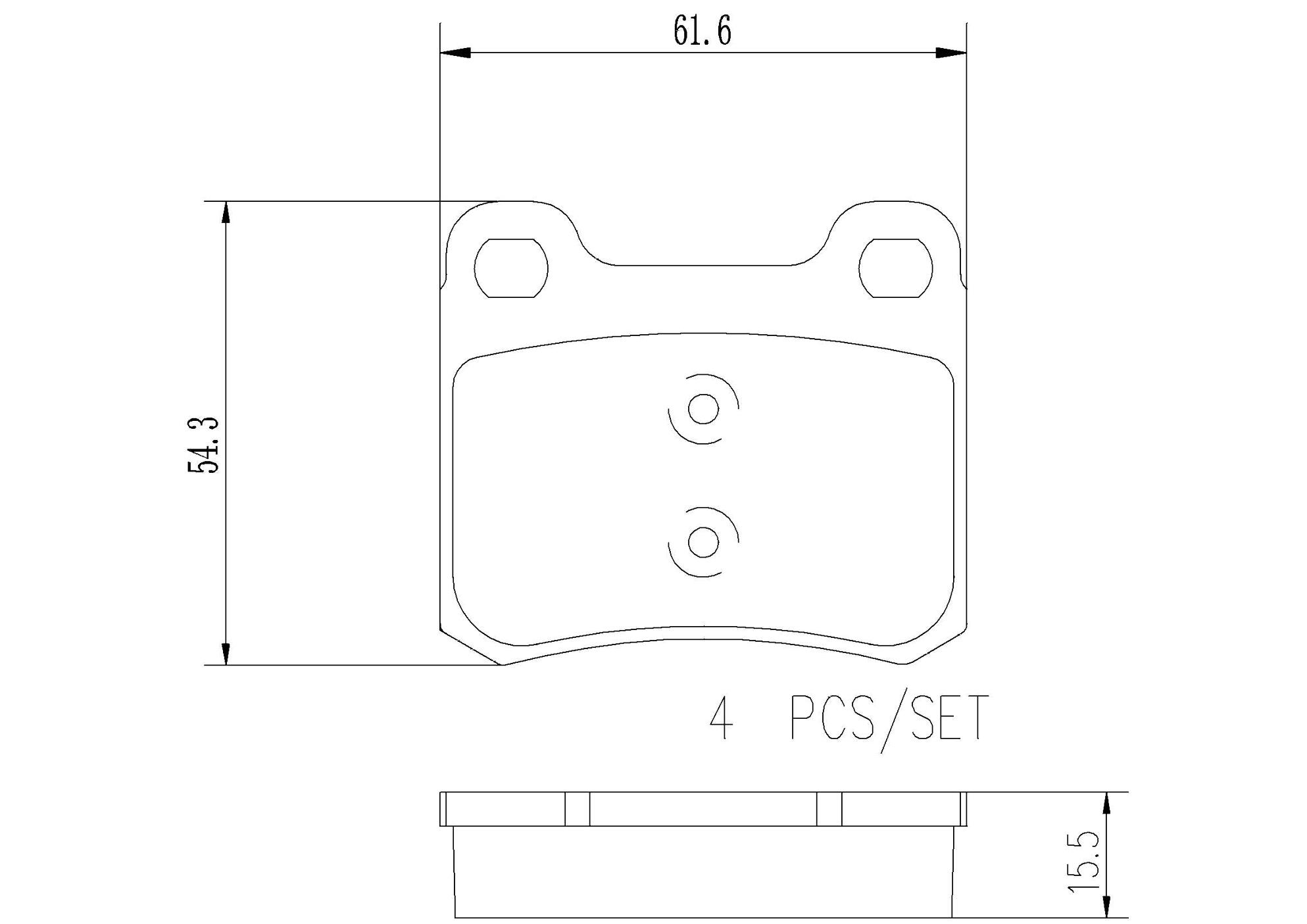 Mercedes Disc Brakes Kit -  Brembo Pads Rear (Ceramic) - Brembo P50013N